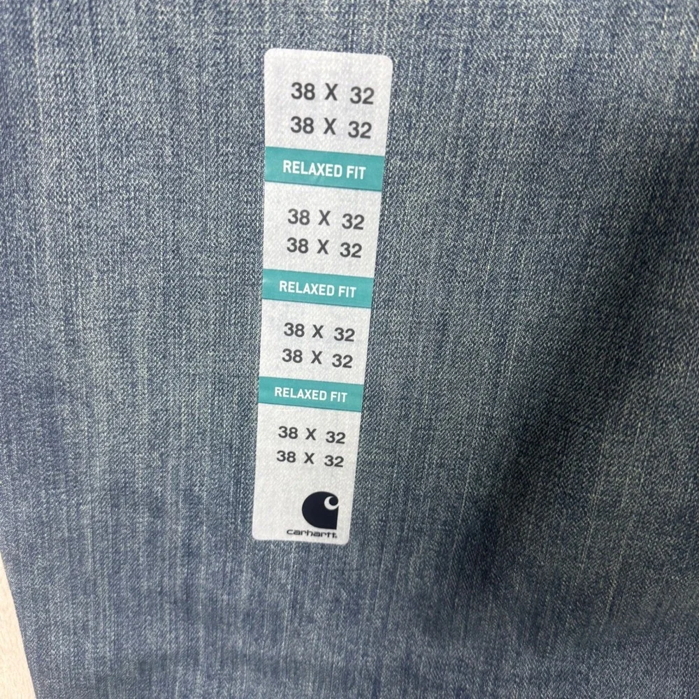 NWT Carhartt Holter Jeans Relaxed Fit 38x32 Mens Denim Pants Blue Straight Leg - Picture 7 of 8